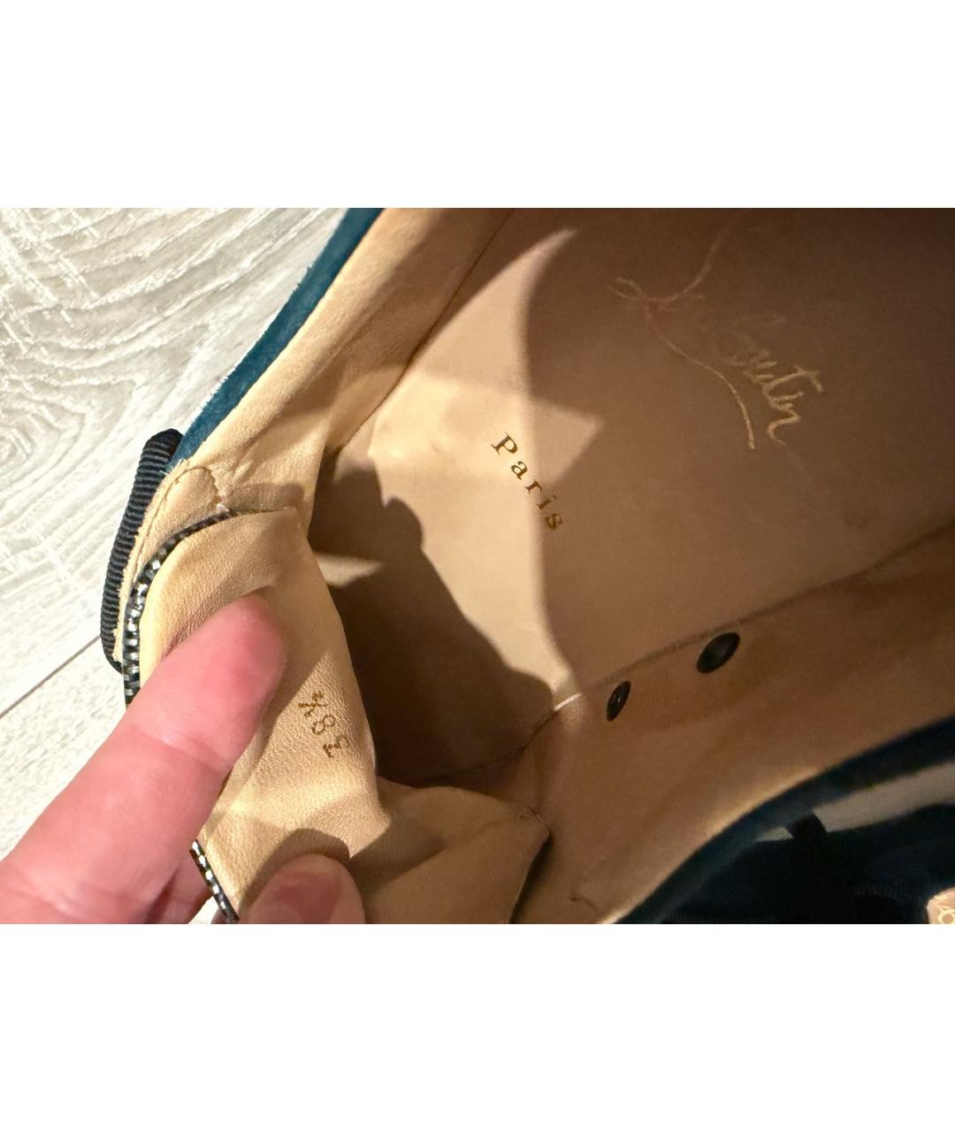 CHRISTIAN LOUBOUTIN Синие замшевые кеды, фото 6