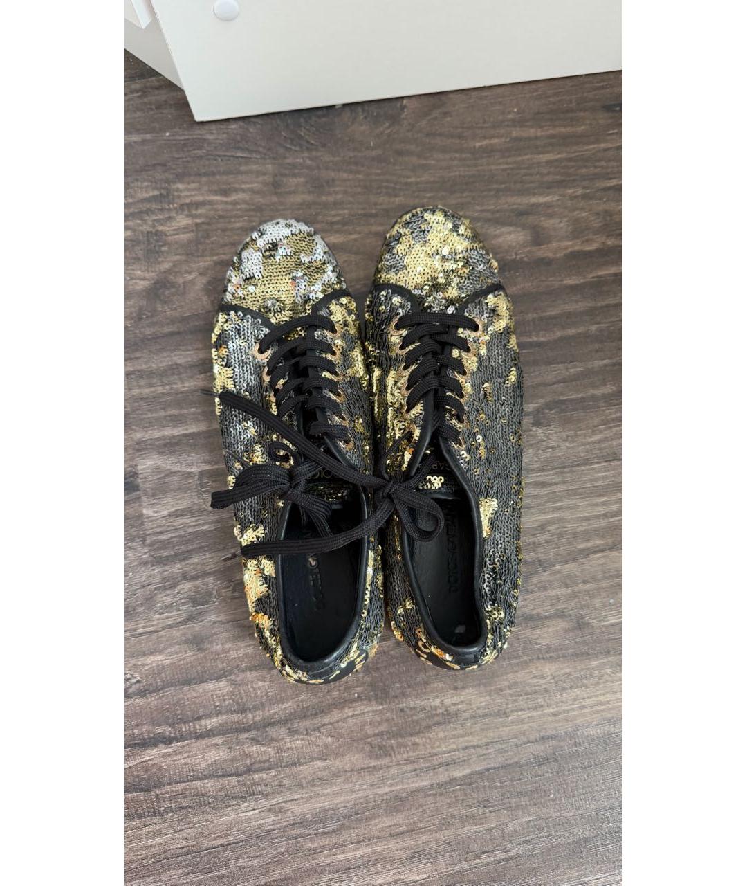 DOLCE&GABBANA Золотые кеды, фото 3