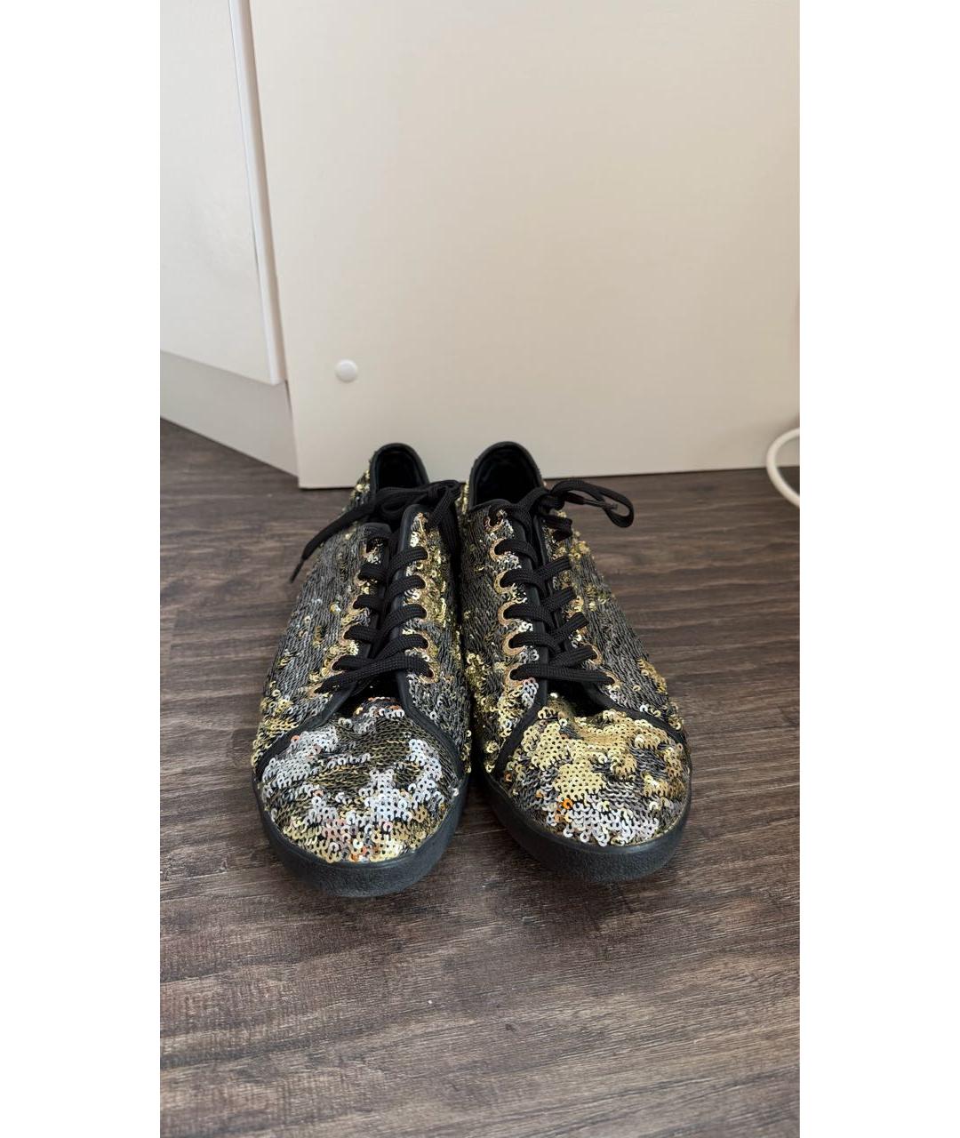 DOLCE&GABBANA Золотые кеды, фото 2