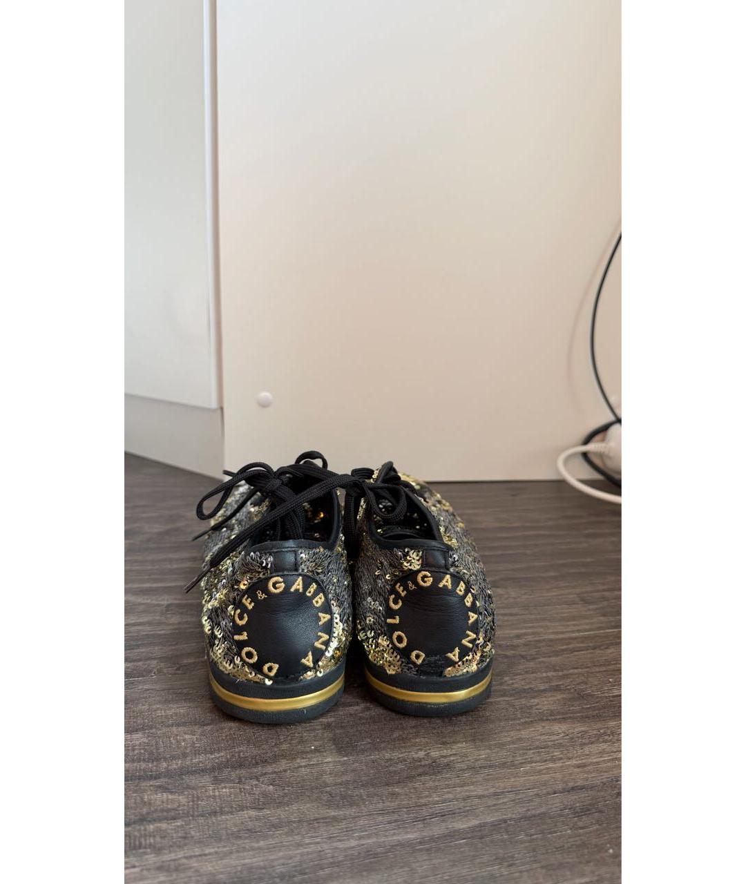 DOLCE&GABBANA Золотые кеды, фото 4