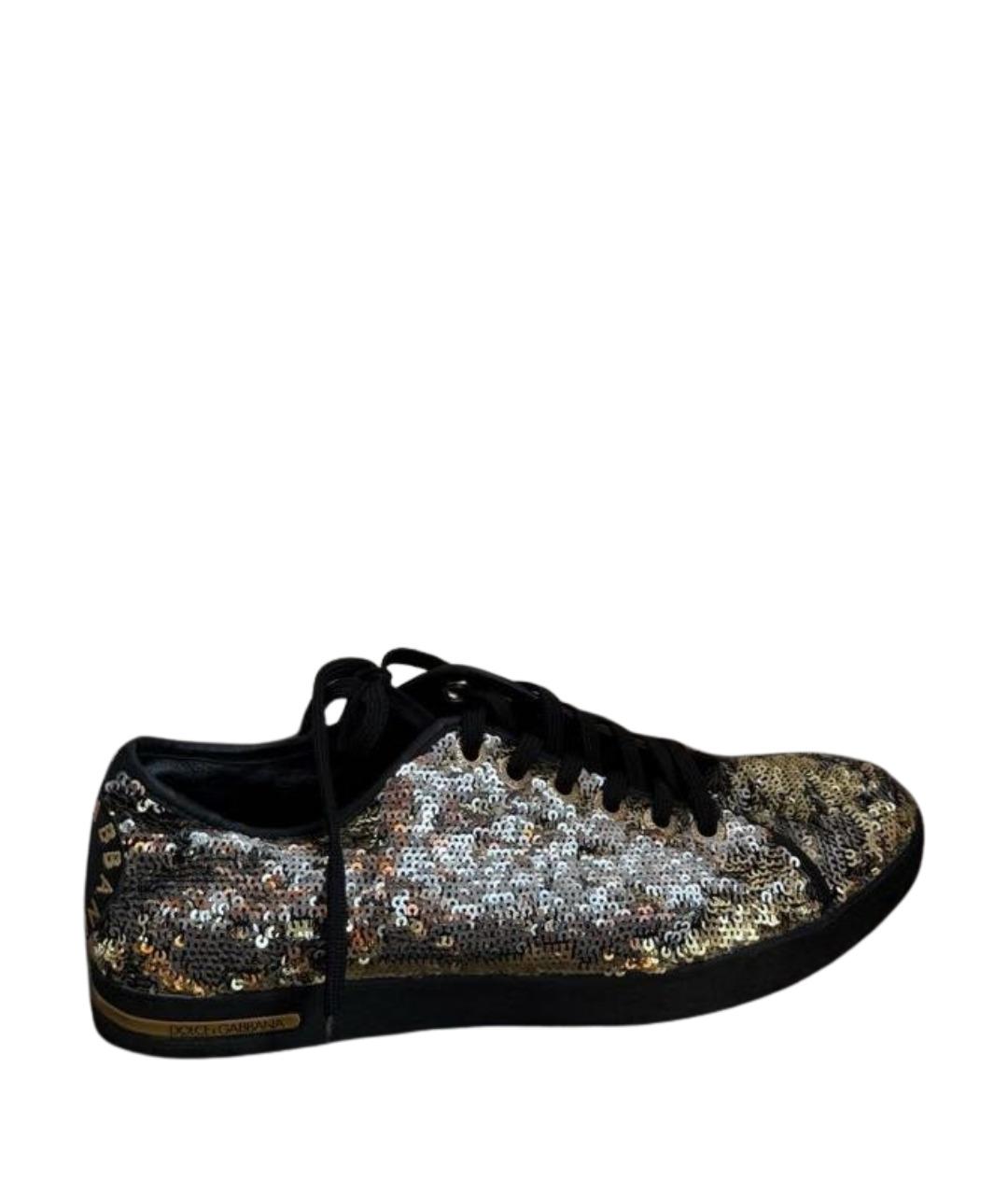 DOLCE&GABBANA Золотые кеды, фото 1