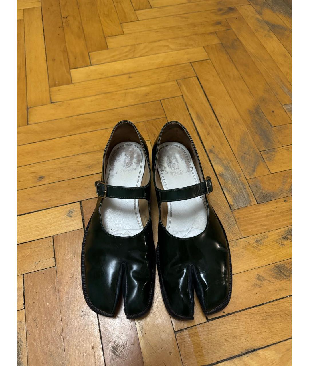 MAISON MARGIELA Зеленые кожаные балетки, фото 4