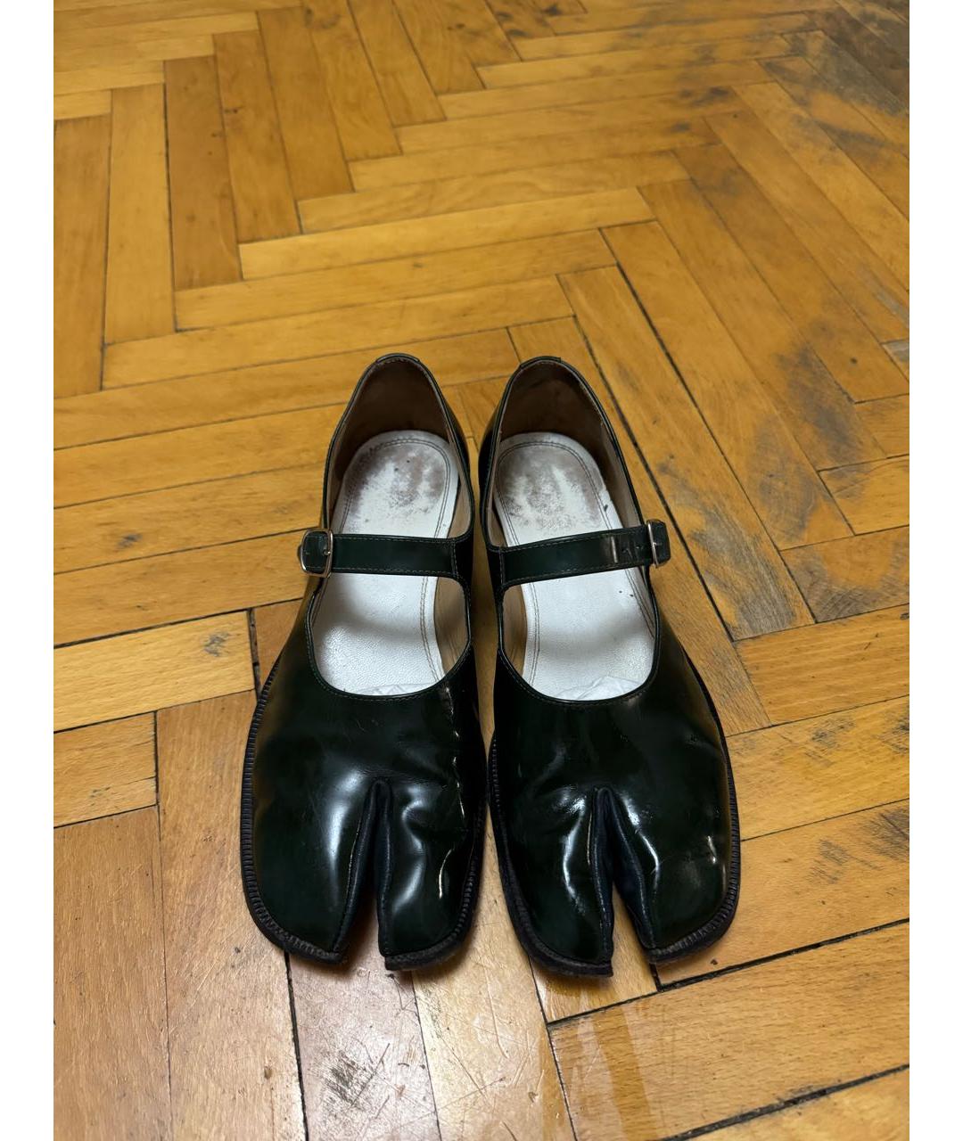 MAISON MARGIELA Зеленые кожаные балетки, фото 3