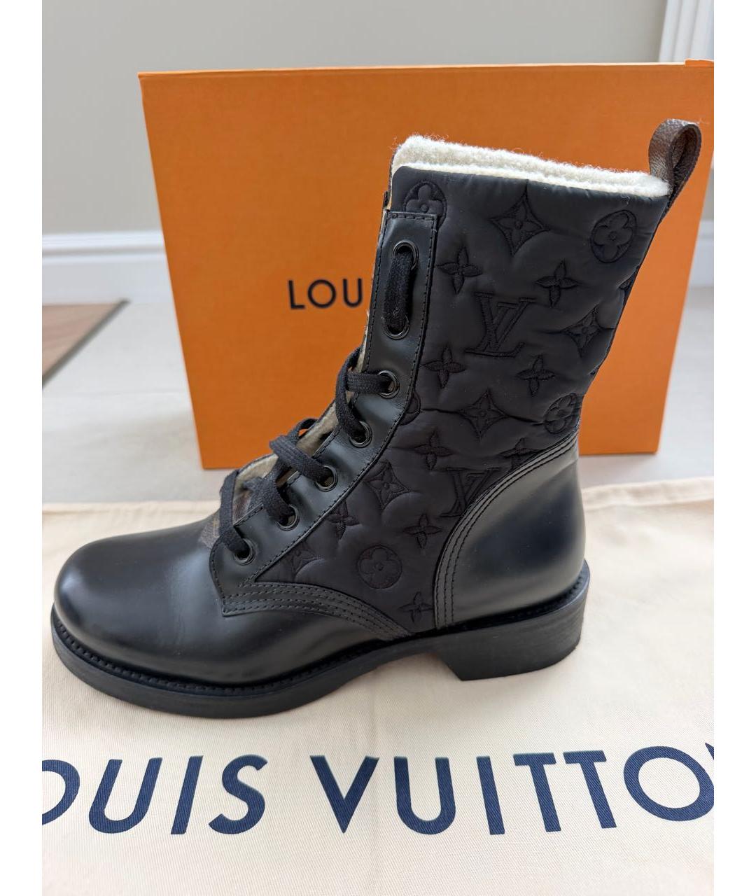 LOUIS VUITTON Черные кожаные ботинки, фото 8