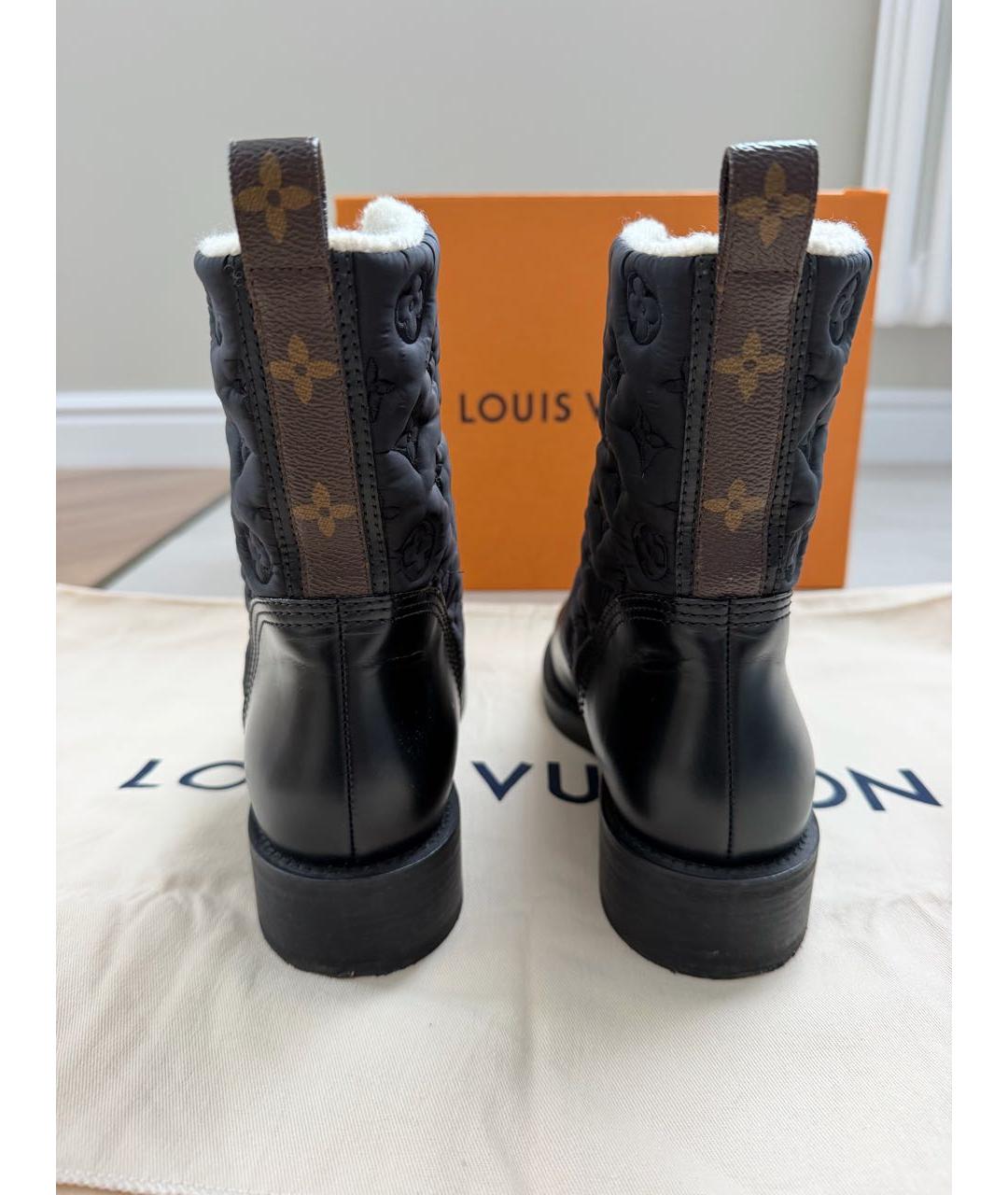 LOUIS VUITTON Черные кожаные ботинки, фото 4