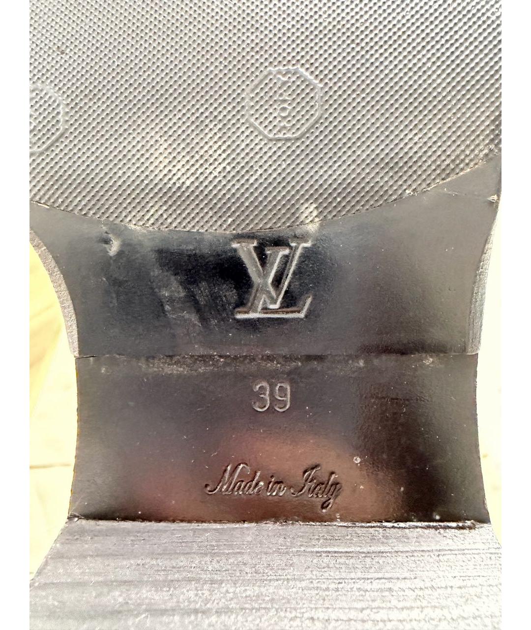 LOUIS VUITTON Черные кожаные ботинки, фото 6