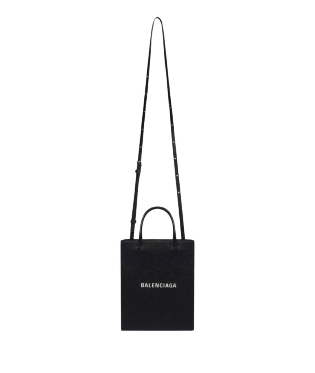 BALENCIAGA Черная кожаная сумка через плечо, фото 1