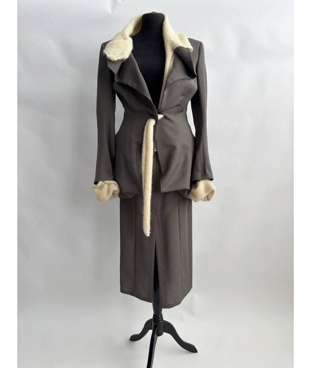 YOHJI YAMAMOTO Серый костюм с юбками, фото 8