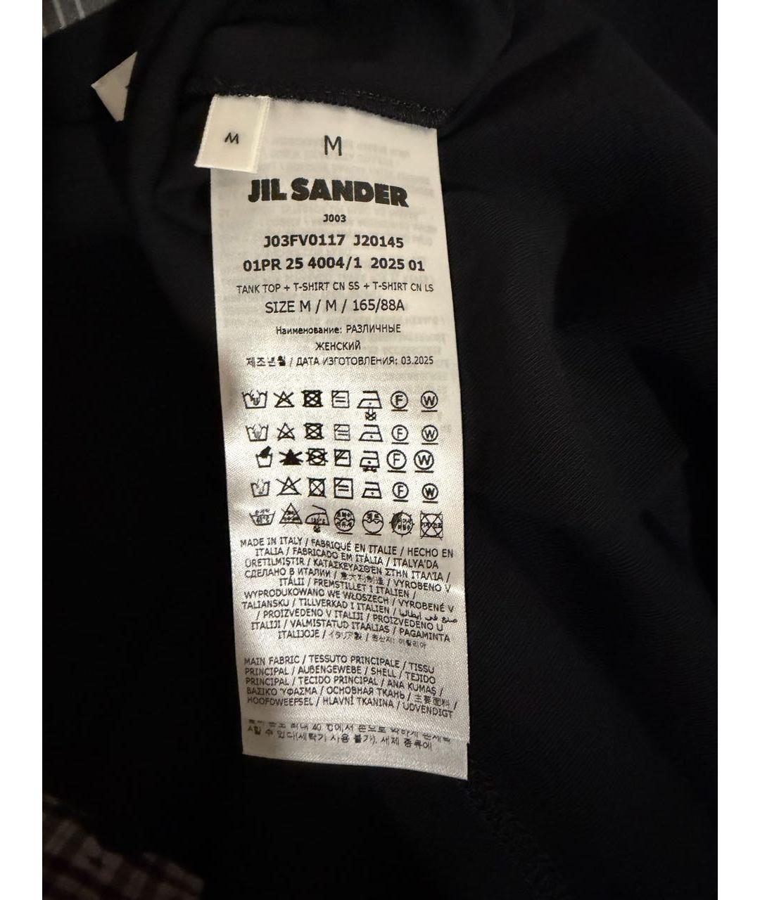 JIL SANDER Черная хлопковая майка, фото 5