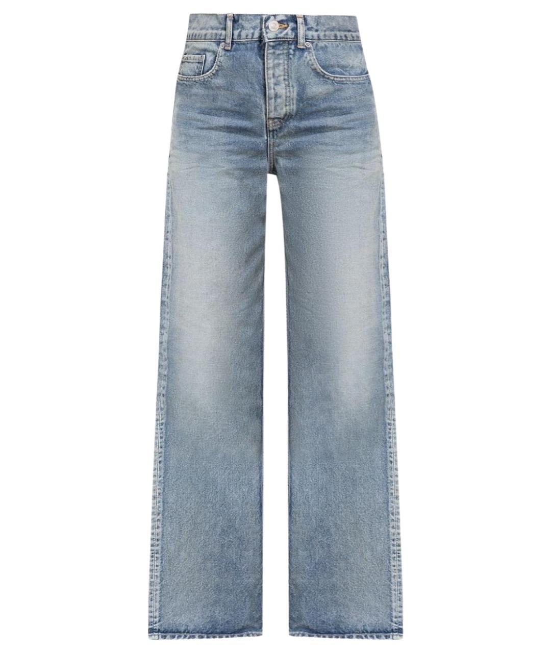 BALENCIAGA Голубые хлопковые прямые джинсы, фото 1