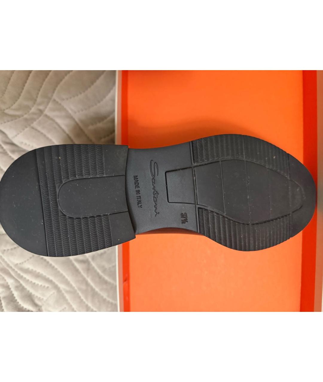 SANTONI Черные кожаные брогги и оксфорды, фото 3