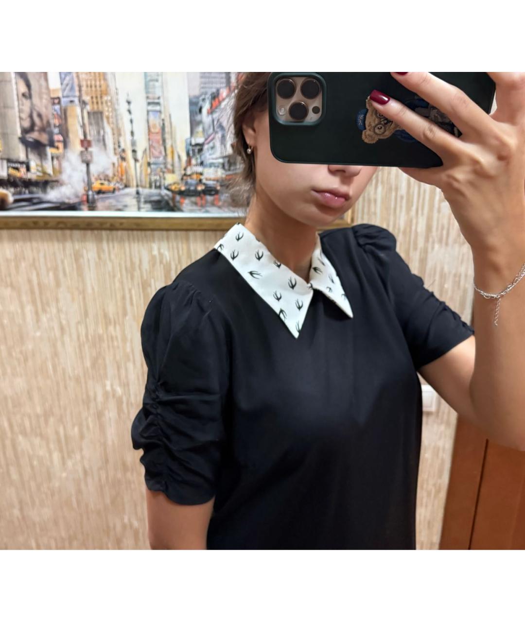 MIU MIU Черное вискозное повседневное платье, фото 5