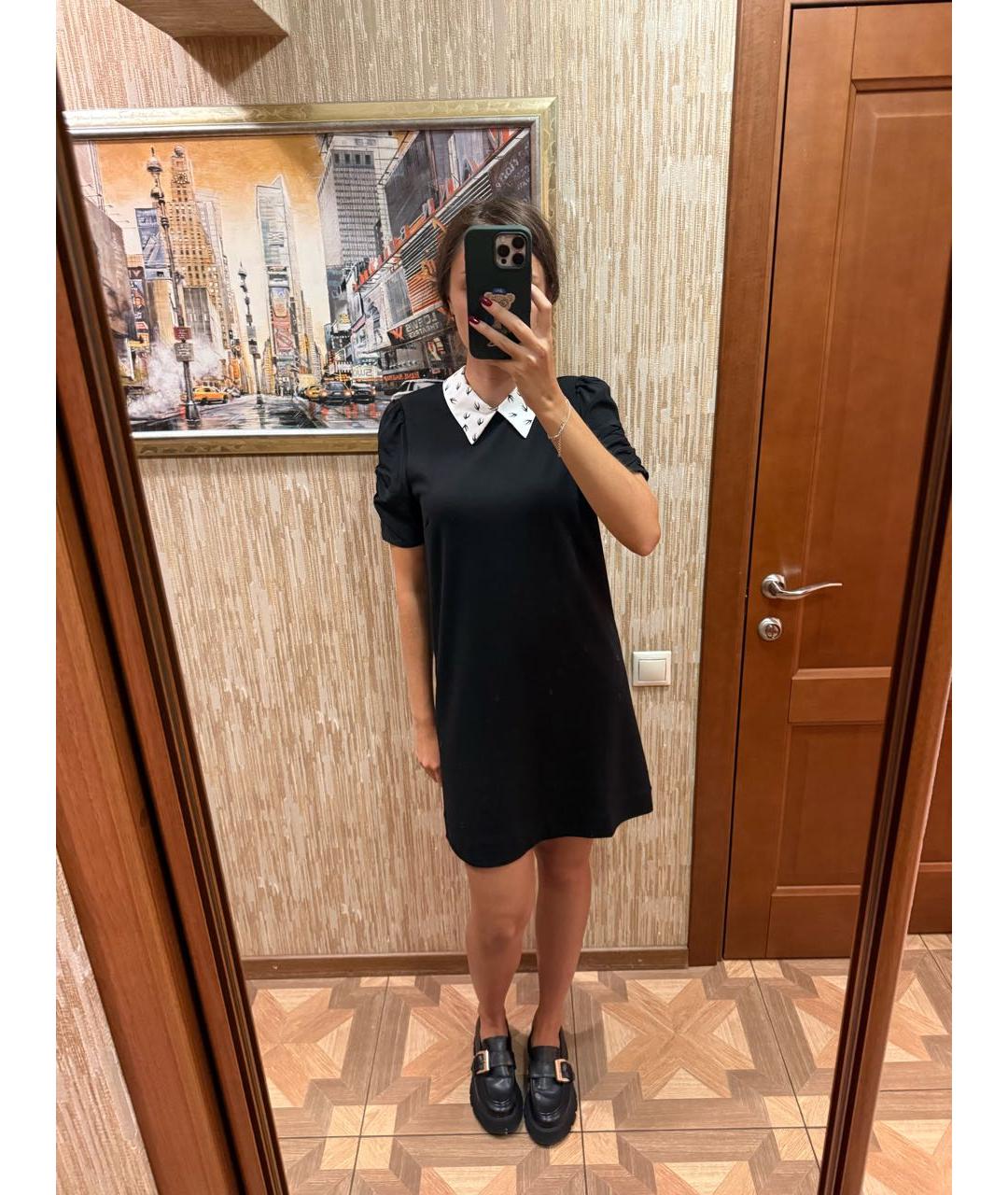 MIU MIU Черное вискозное повседневное платье, фото 4