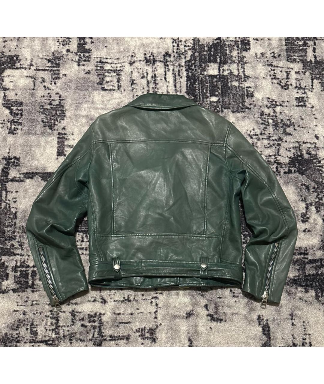 ACNE STUDIOS Зеленая кожаная куртка, фото 2