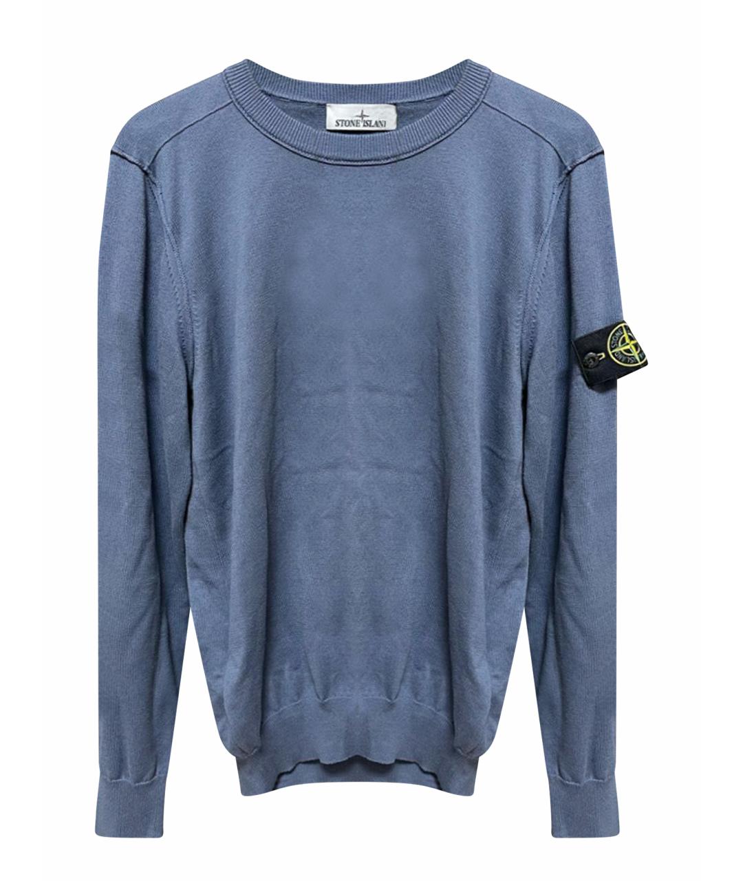 STONE ISLAND Синий хлопковый джемпер / свитер, фото 5