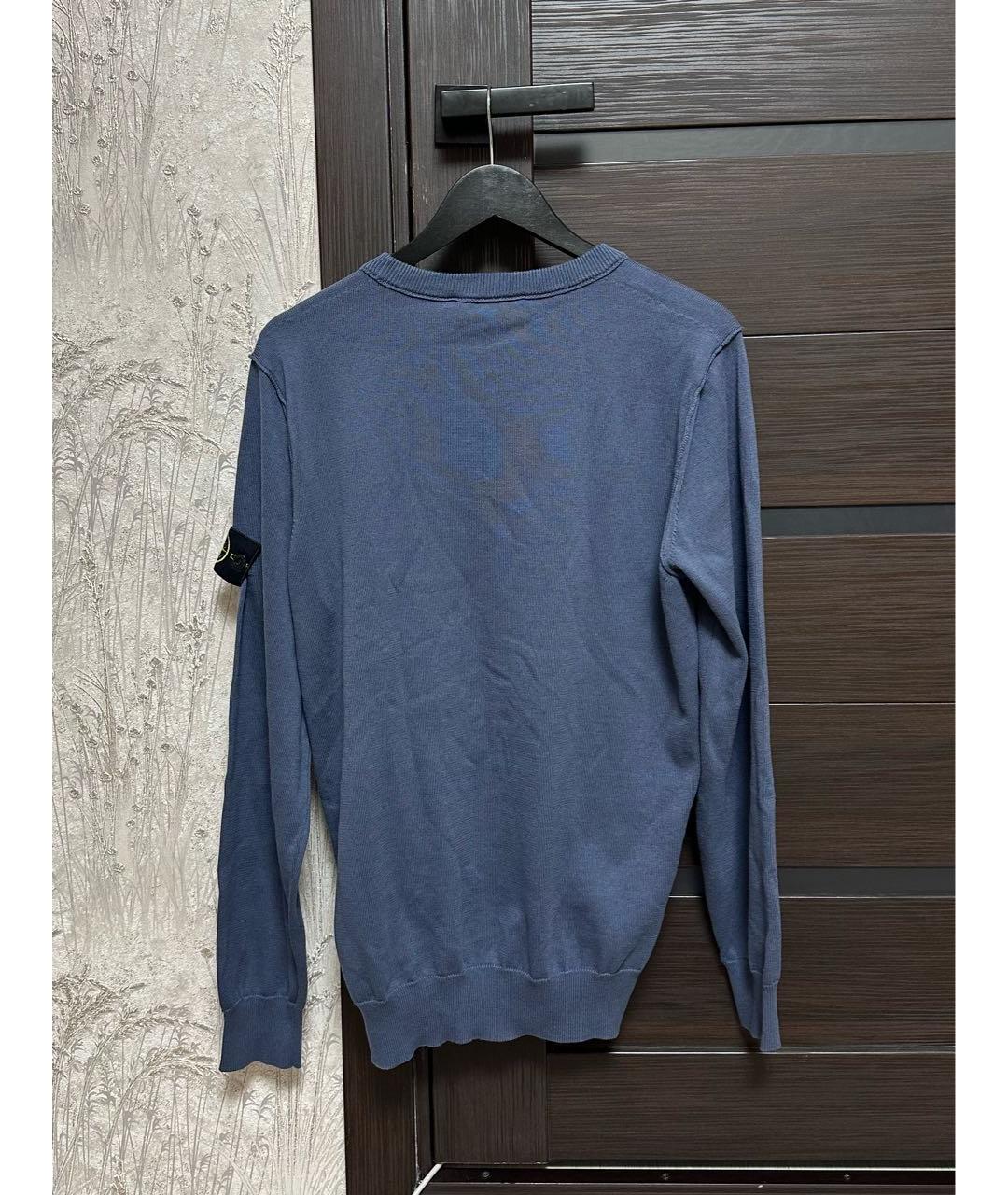 STONE ISLAND Синий хлопковый джемпер / свитер, фото 2