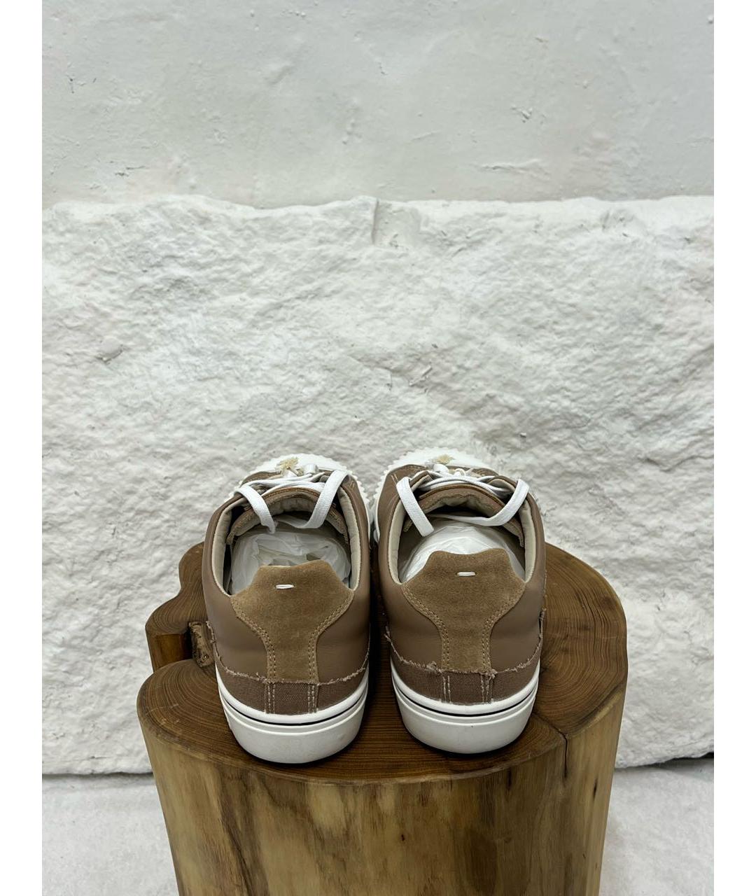 MAISON MARGIELA Бежевые низкие кроссовки / кеды, фото 4