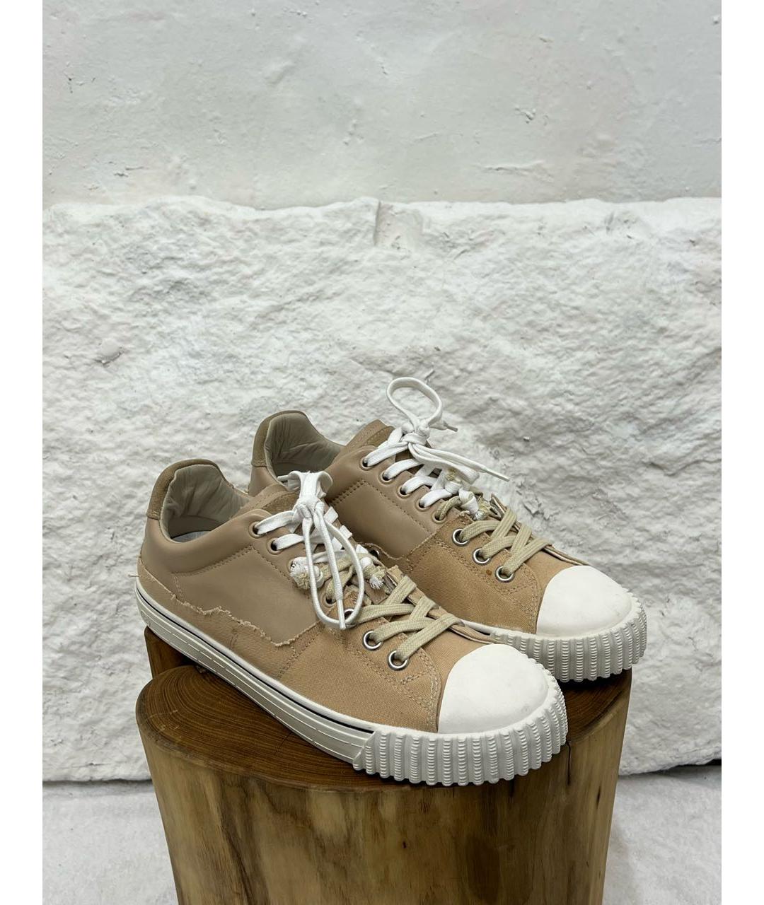 MAISON MARGIELA Бежевые низкие кроссовки / кеды, фото 2