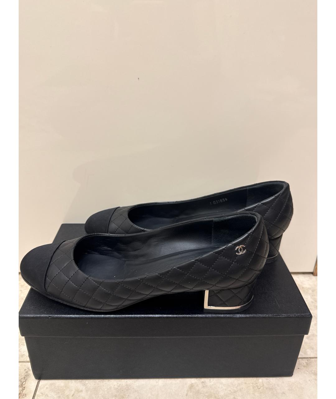 CHANEL Черные кожаные туфли, фото 6
