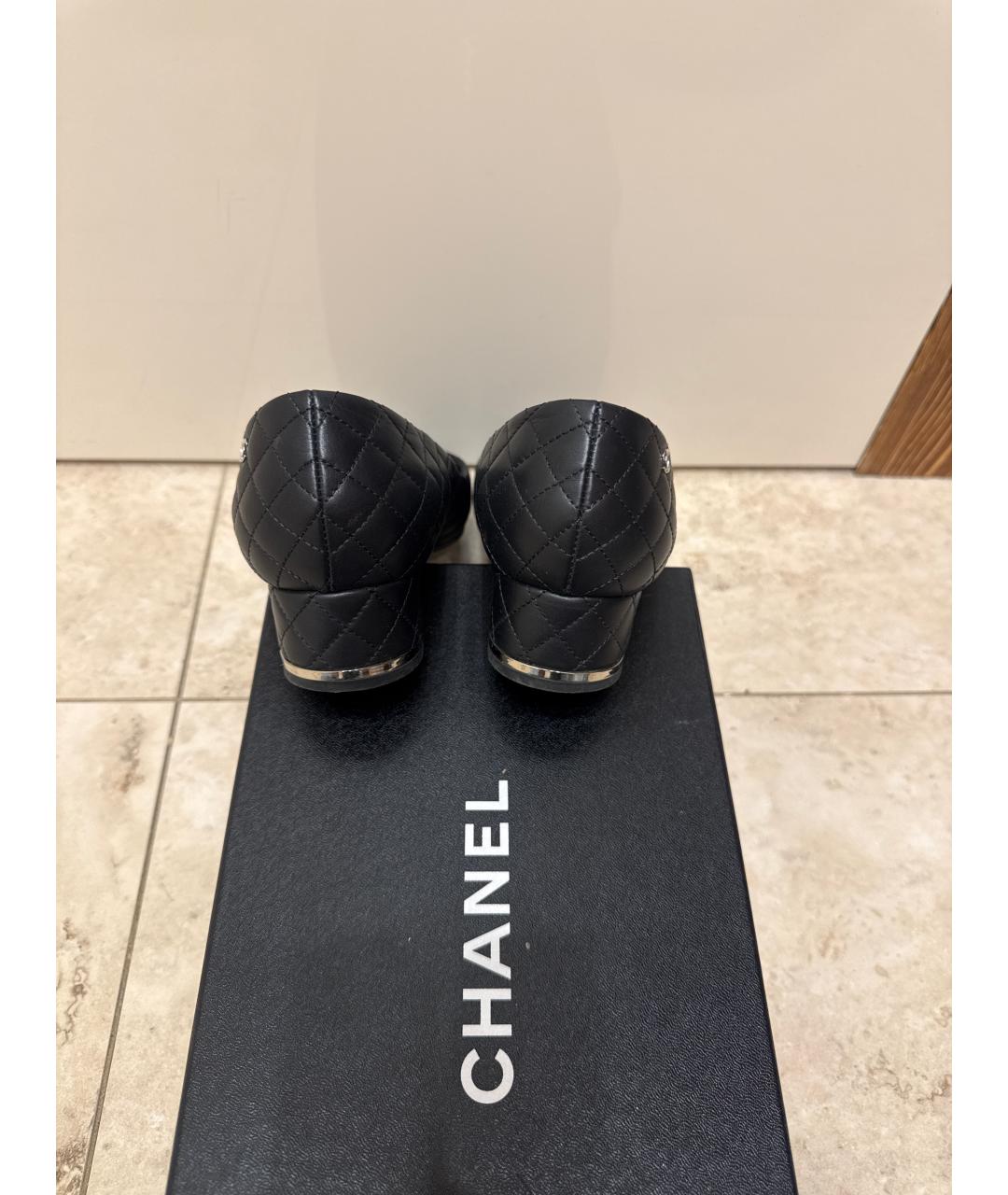 CHANEL Черные кожаные туфли, фото 4