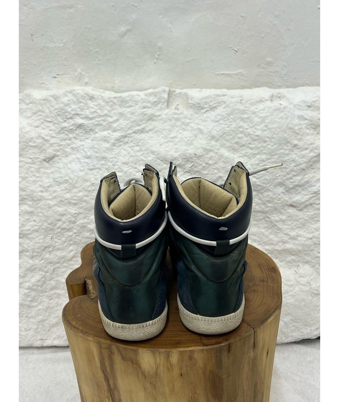 MAISON MARGIELA Темно-синие высокие кроссовки / кеды, фото 4