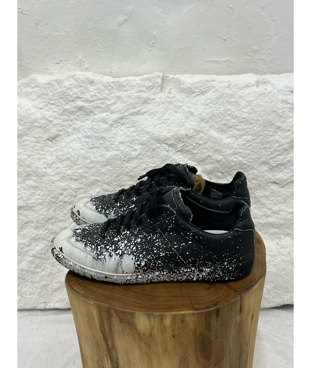 MAISON MARGIELA Черные низкие кроссовки / кеды, фото 3