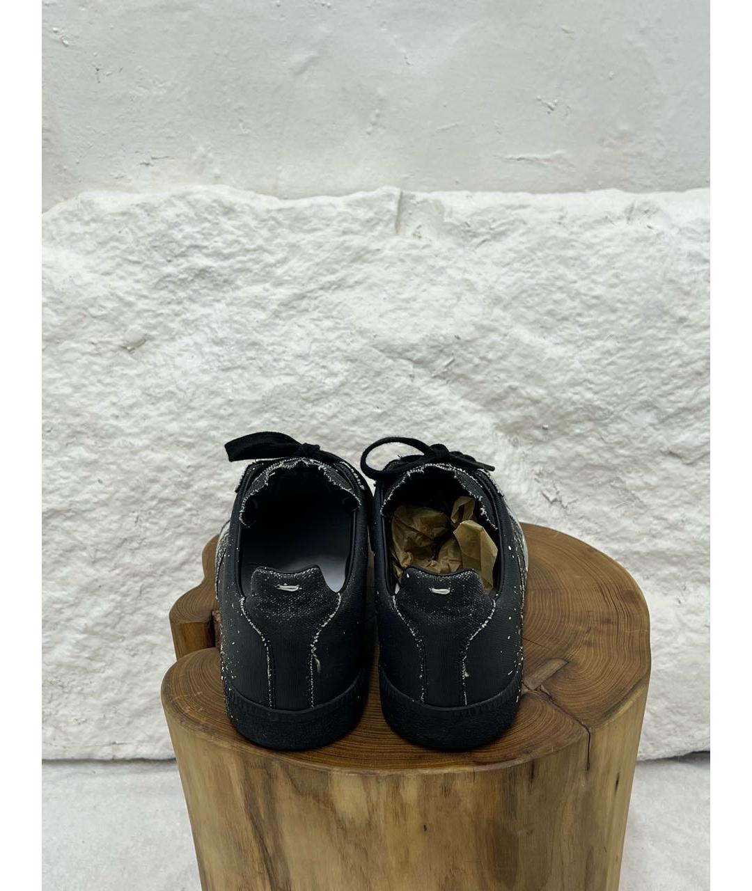 MAISON MARGIELA Черные низкие кроссовки / кеды, фото 4