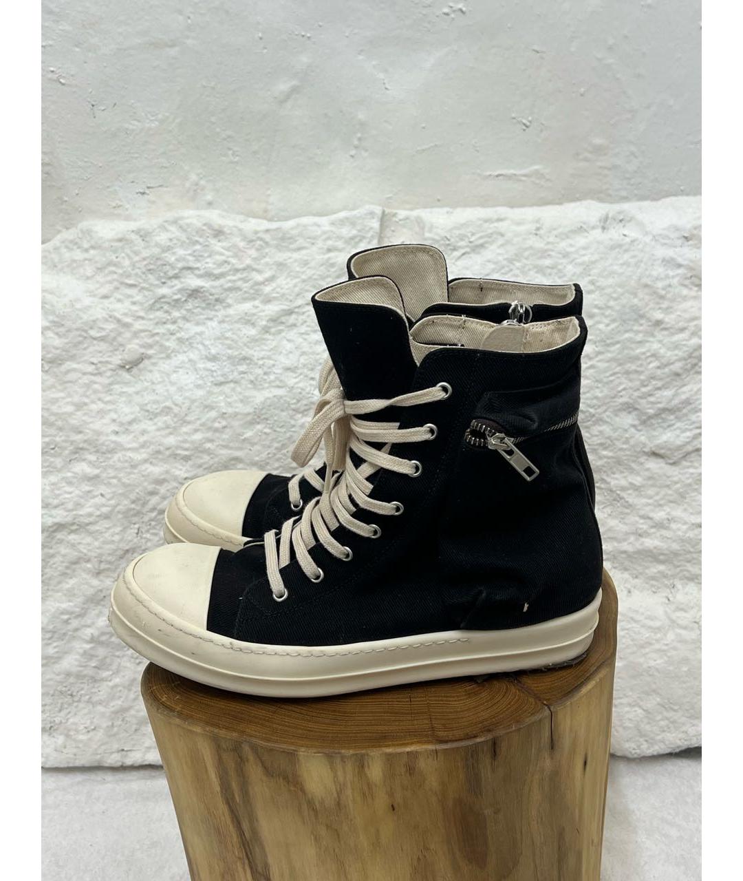 RICK OWENS Черные высокие кроссовки / кеды, фото 3