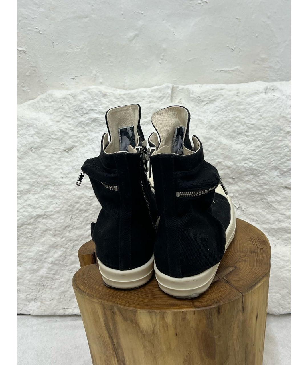 RICK OWENS Черные высокие кроссовки / кеды, фото 4