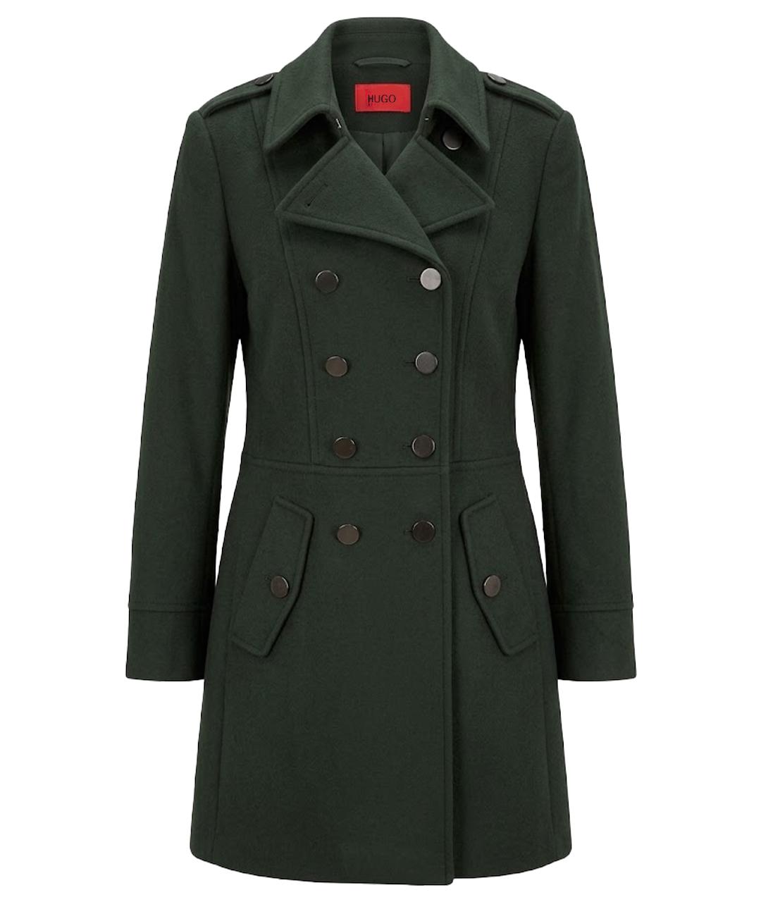 HUGO BOSS Хаки шерстяное пальто, фото 1
