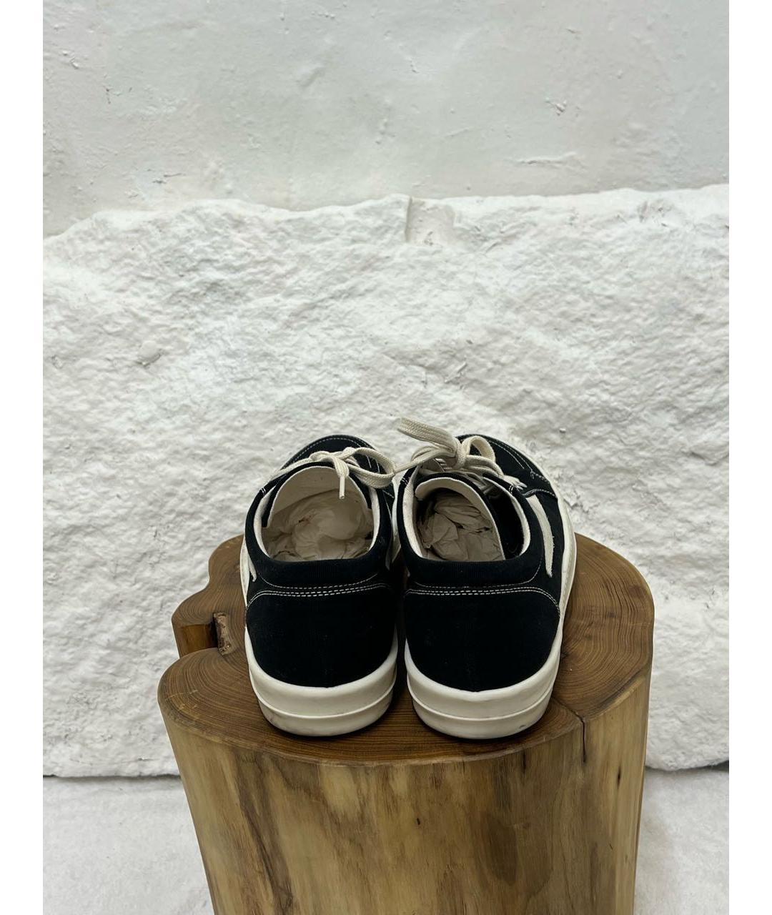 RICK OWENS Черные низкие кроссовки / кеды, фото 4