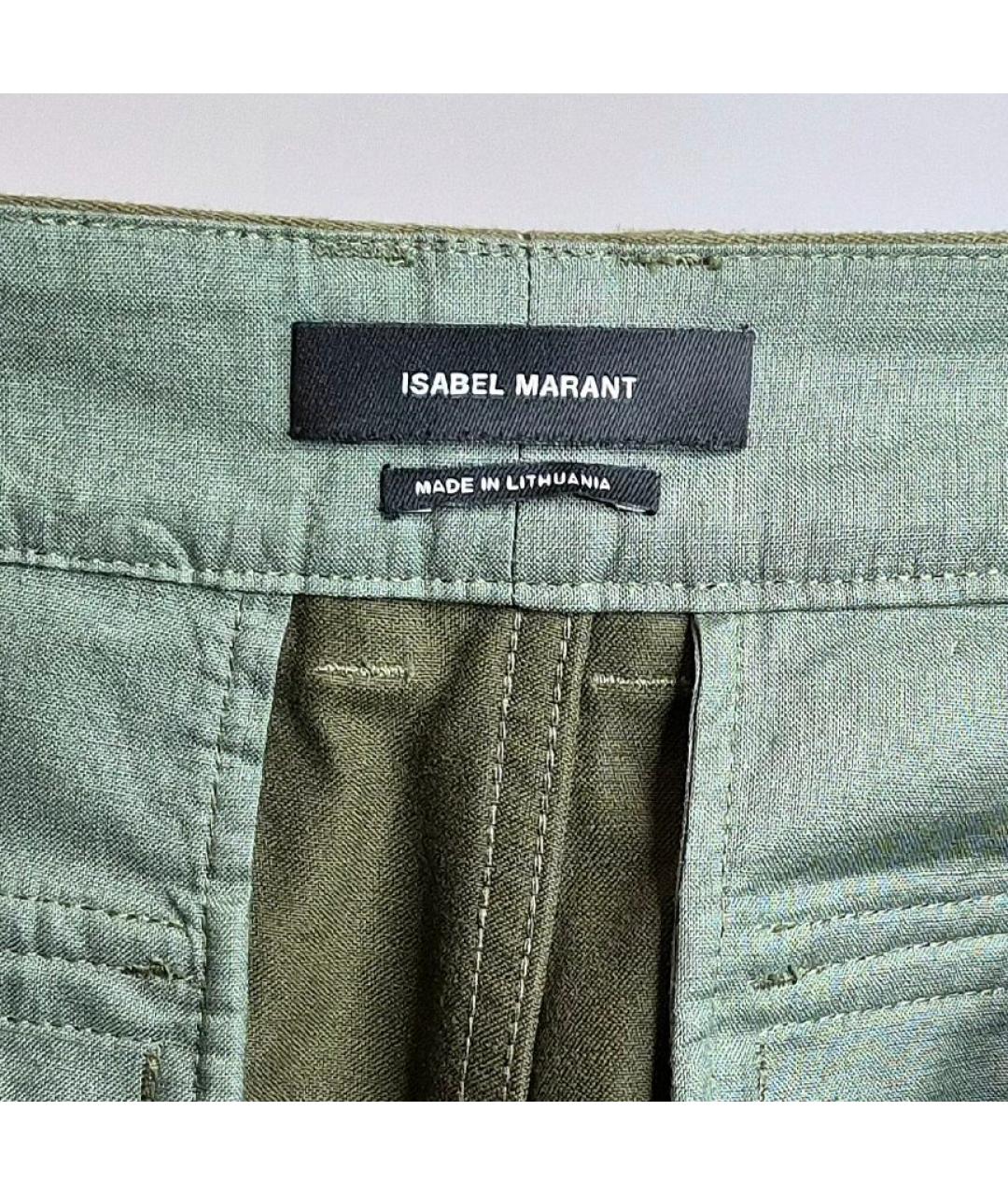ISABEL MARANT Зеленые хлопковые капри, фото 4