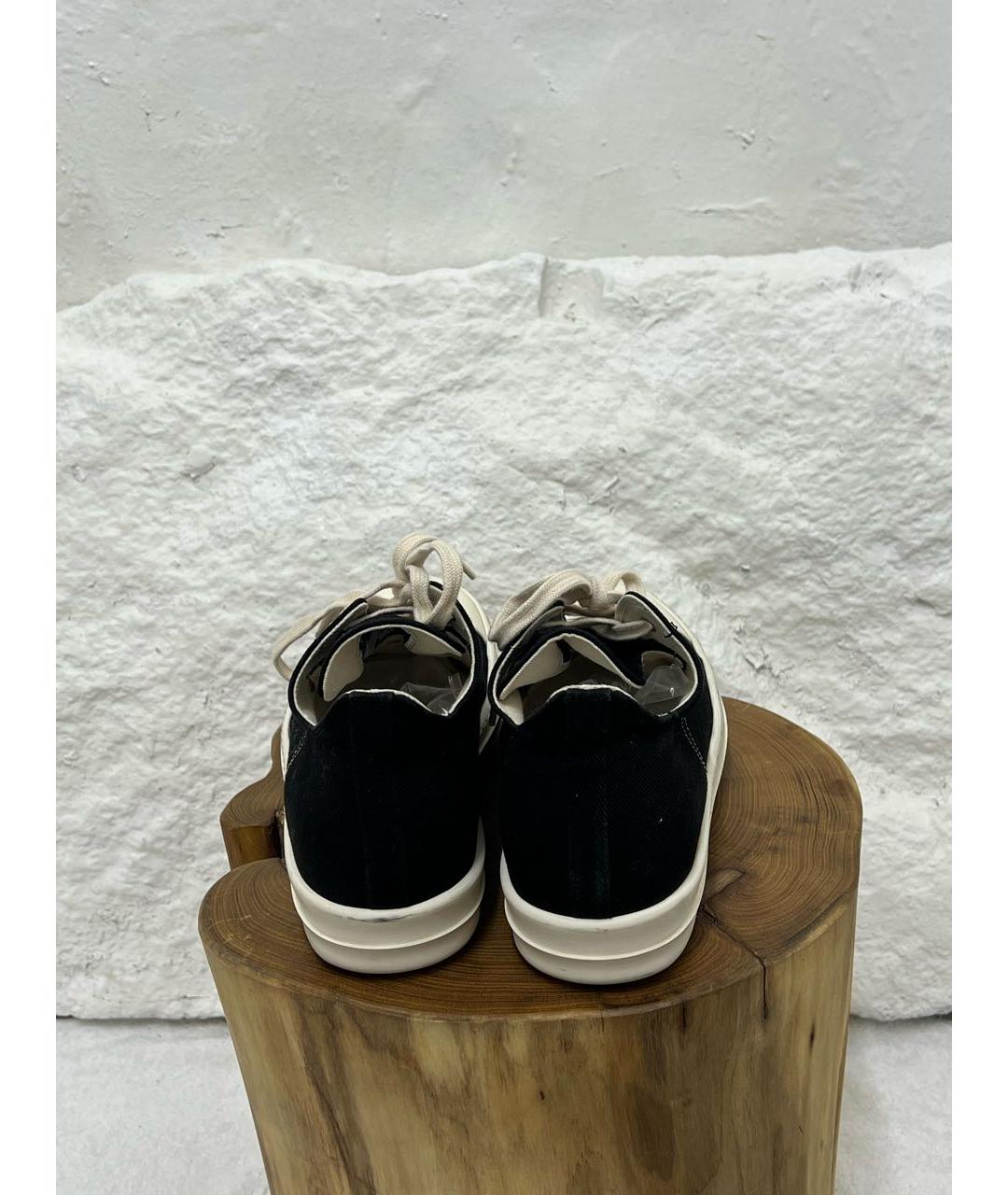 RICK OWENS Черные низкие кроссовки / кеды, фото 4