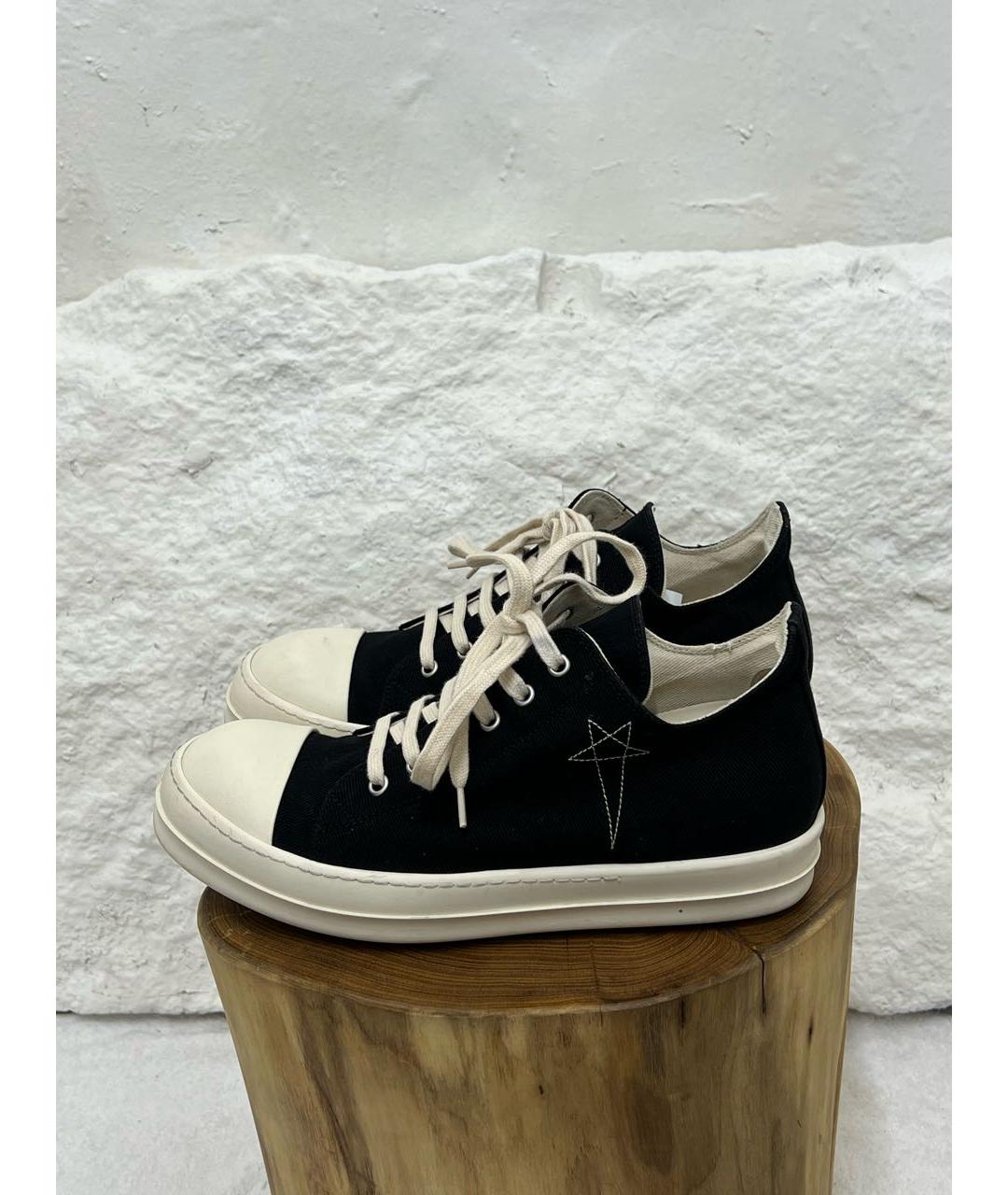 RICK OWENS Черные низкие кроссовки / кеды, фото 3