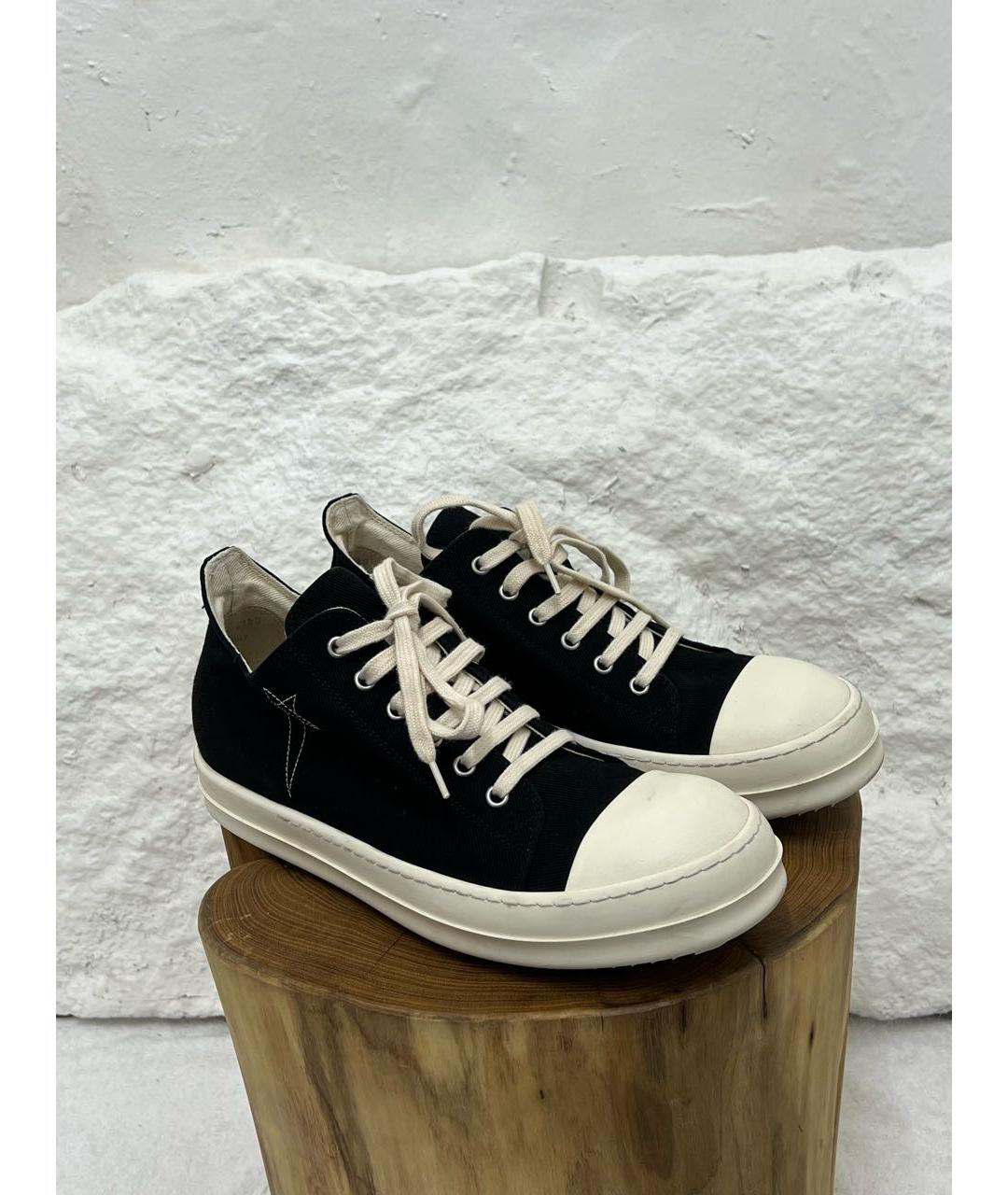 RICK OWENS Черные низкие кроссовки / кеды, фото 2