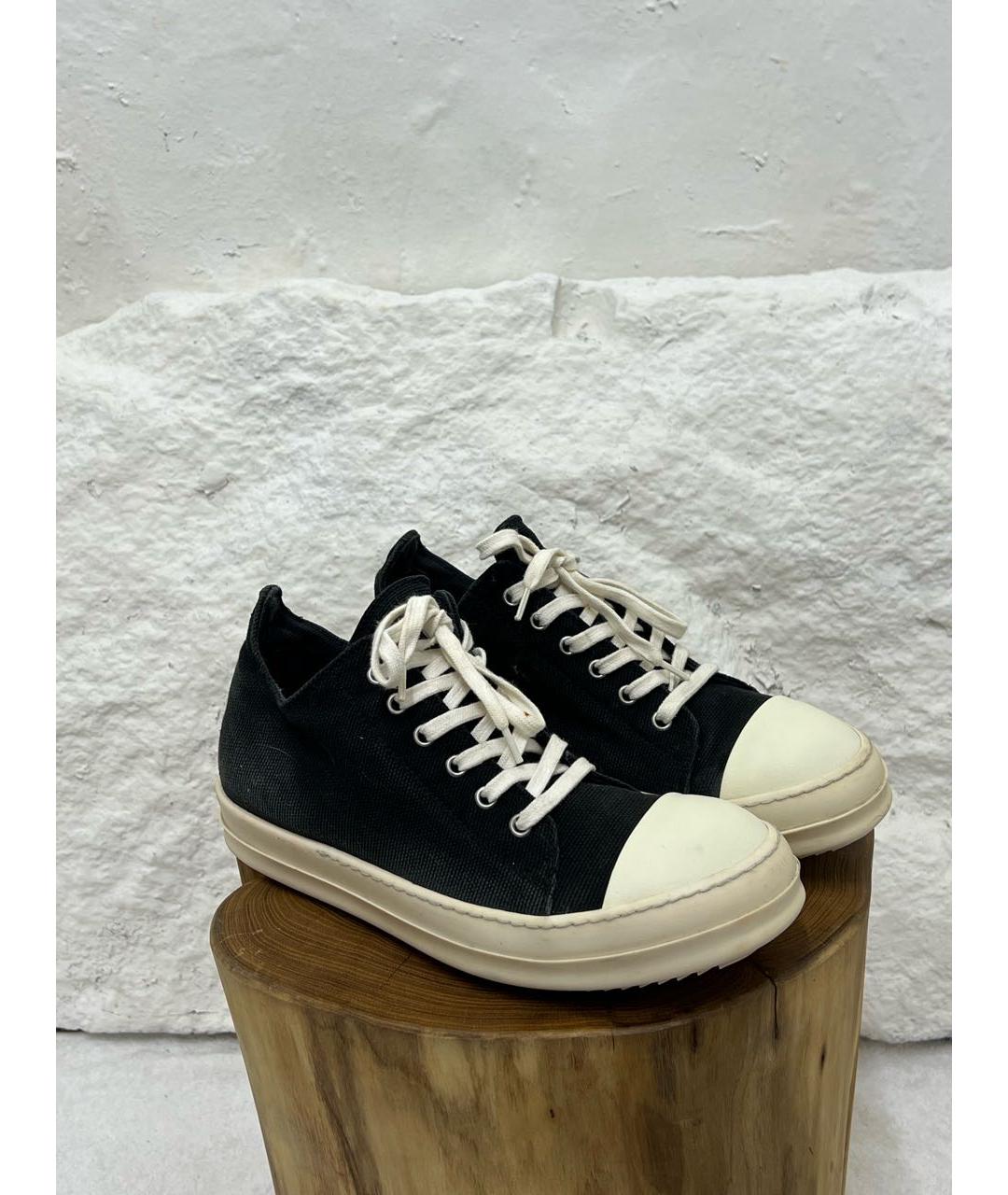 RICK OWENS Черные низкие кроссовки / кеды, фото 2
