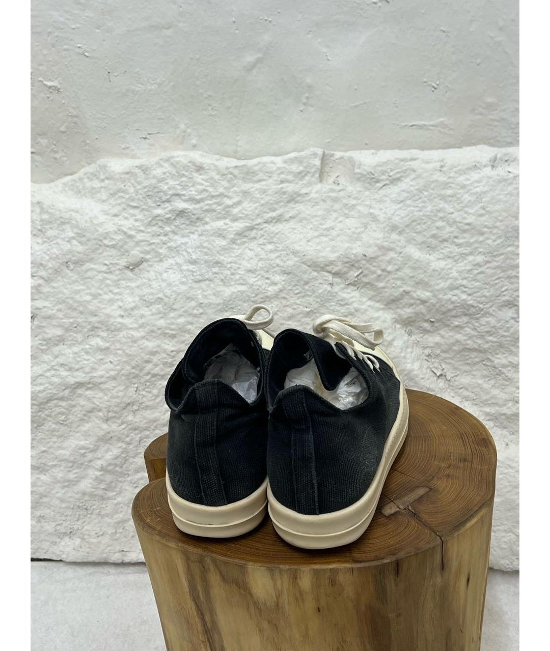 RICK OWENS Черные низкие кроссовки / кеды, фото 4