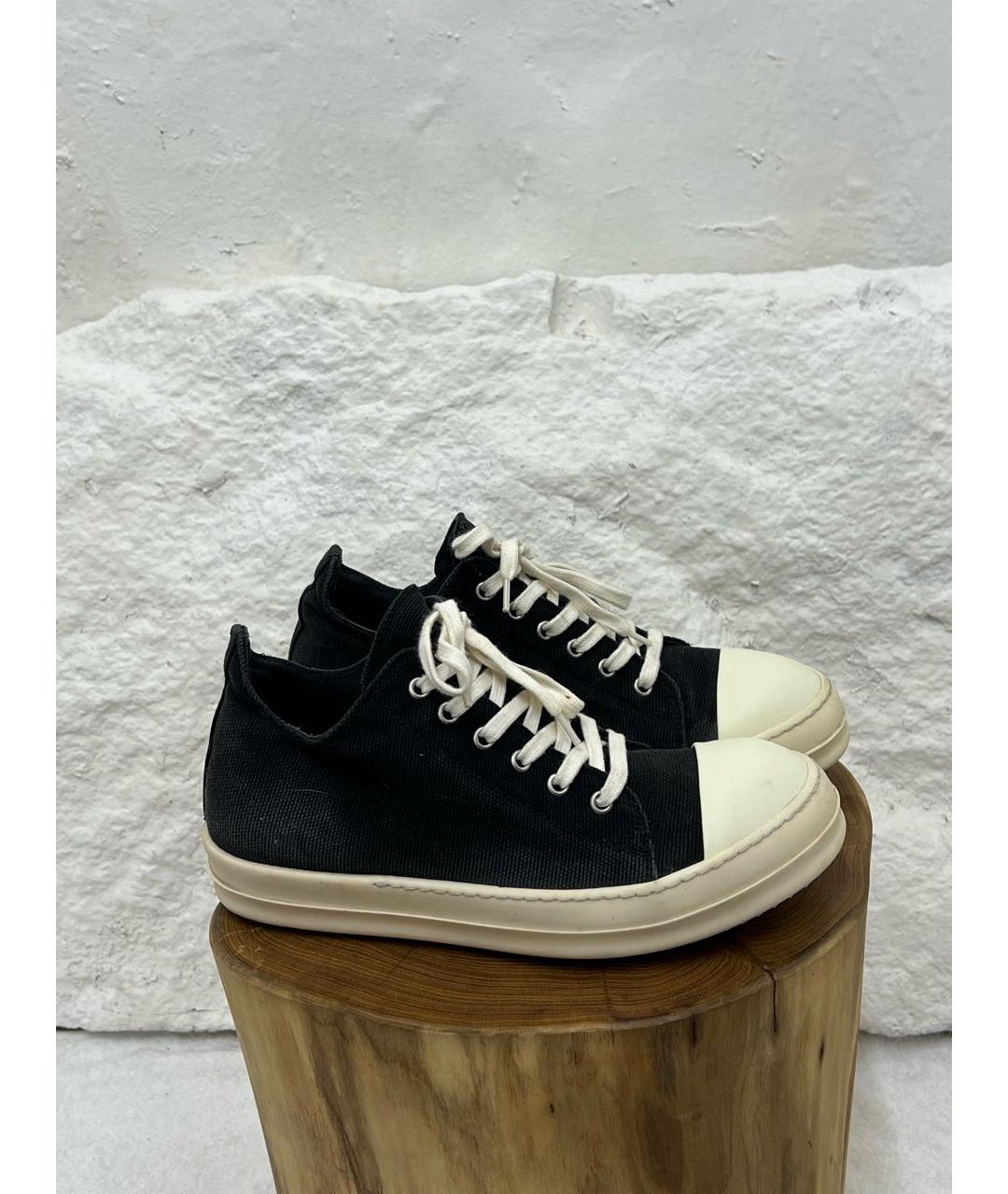 RICK OWENS Черные низкие кроссовки / кеды, фото 5