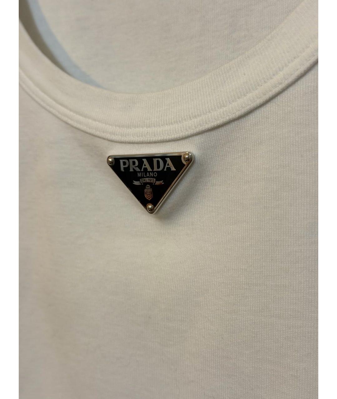 PRADA Белая хлопковая майка, фото 7