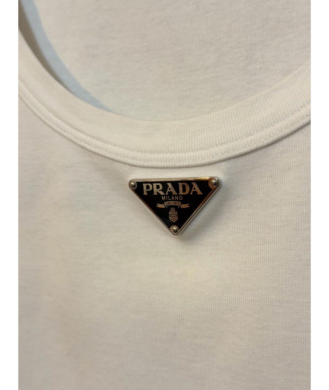 PRADA Белая хлопковая майка, фото 4