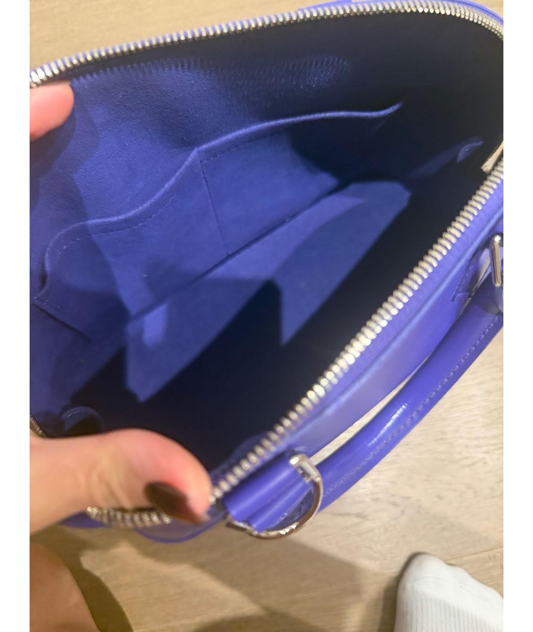LOUIS VUITTON Фиолетовая кожаная сумка тоут, фото 4