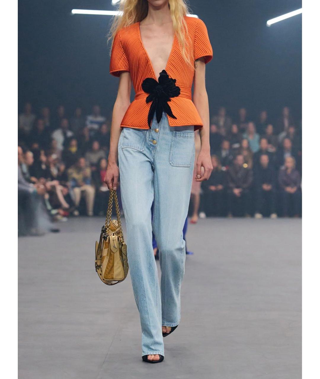 VALENTINO Голубые хлопковые прямые джинсы, фото 2
