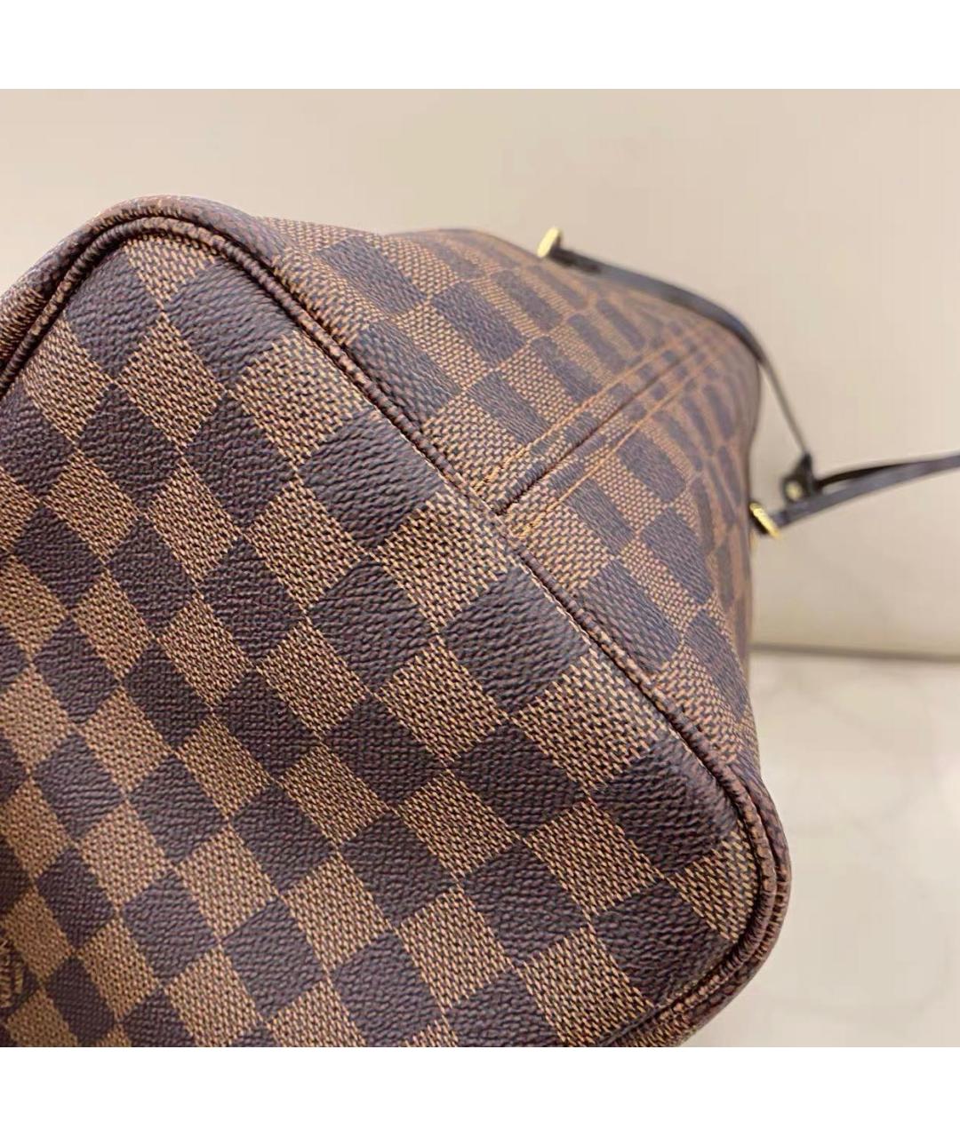 LOUIS VUITTON Коричневая кожаная сумка тоут, фото 6