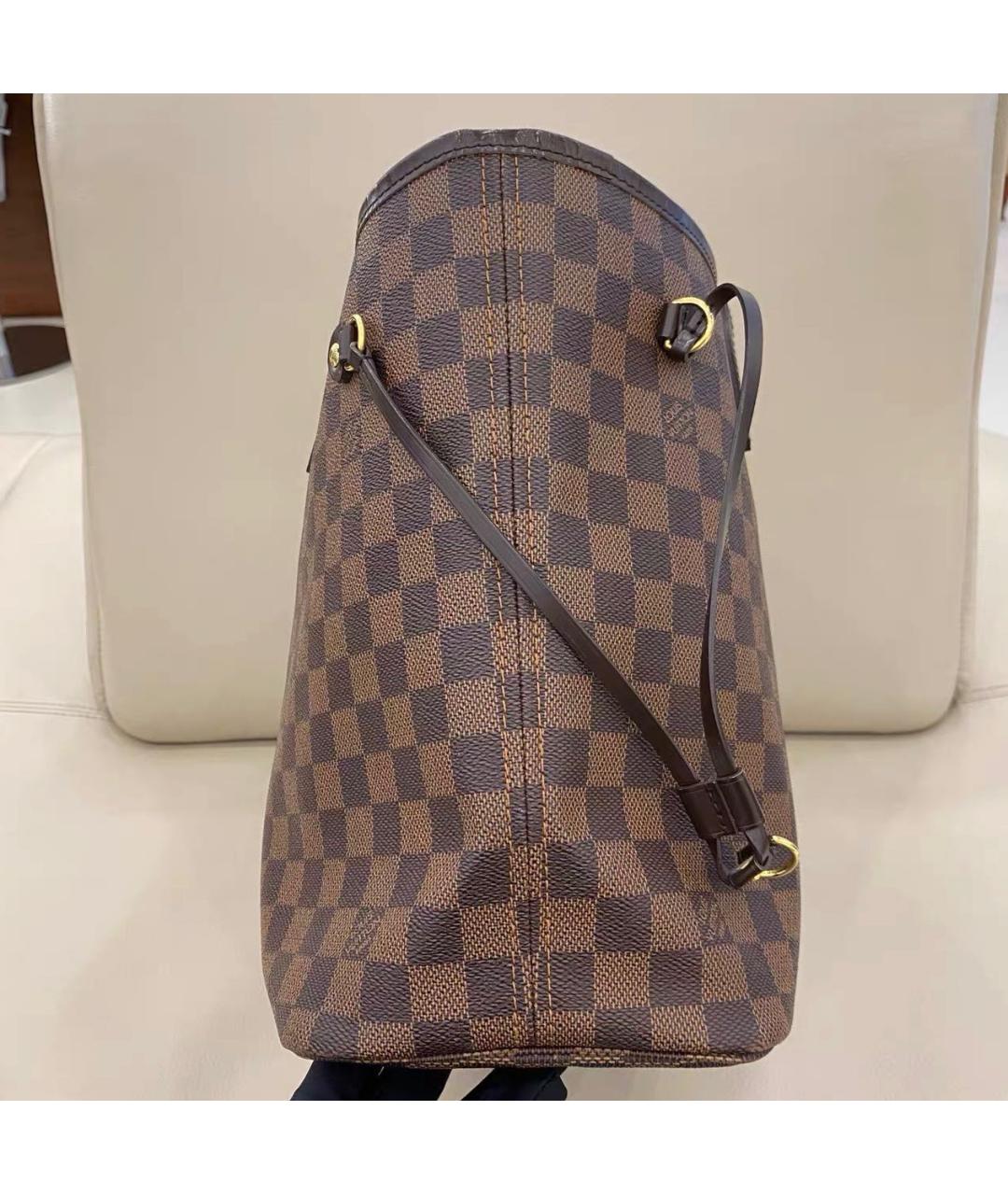 LOUIS VUITTON Коричневая кожаная сумка тоут, фото 4