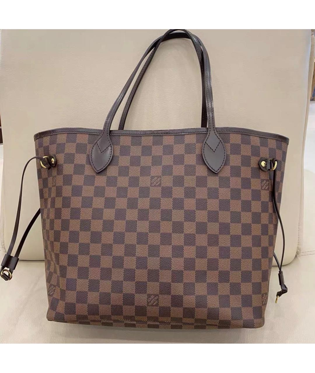 LOUIS VUITTON Коричневая кожаная сумка тоут, фото 9