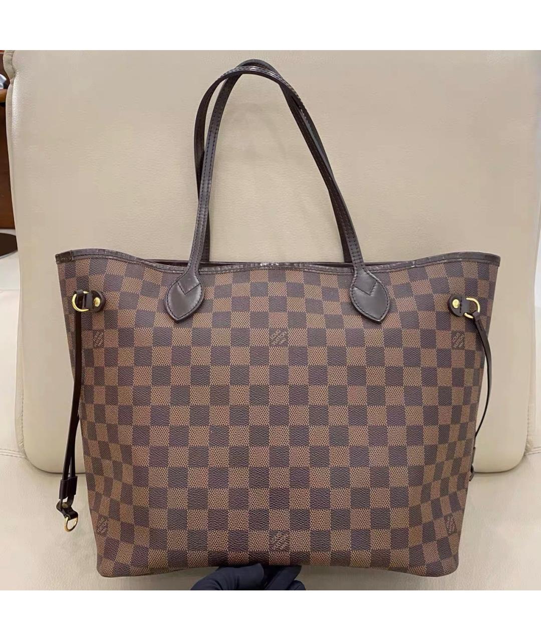 LOUIS VUITTON Коричневая кожаная сумка тоут, фото 3
