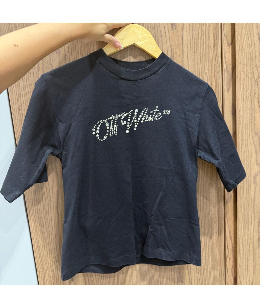 OFF-WHITE Черная футболка, фото 4