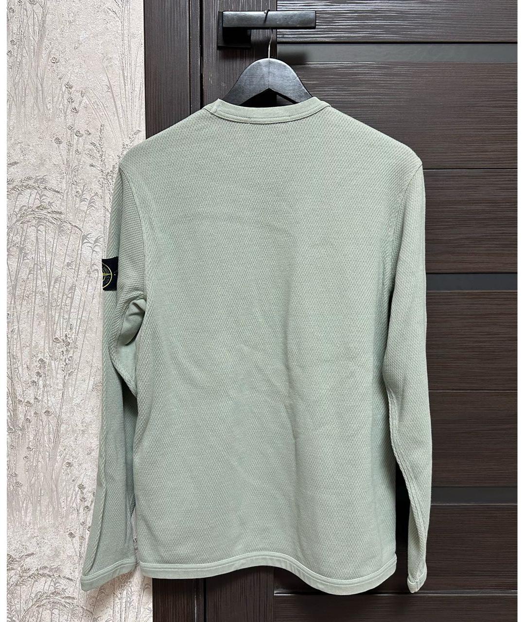 STONE ISLAND Зеленый хлопковый джемпер / свитер, фото 2