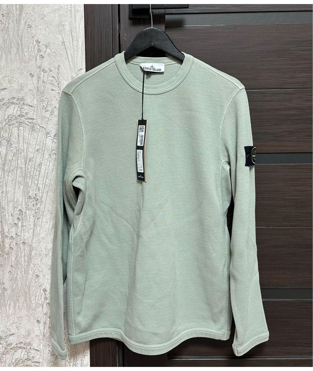 STONE ISLAND Зеленый хлопковый джемпер / свитер, фото 7