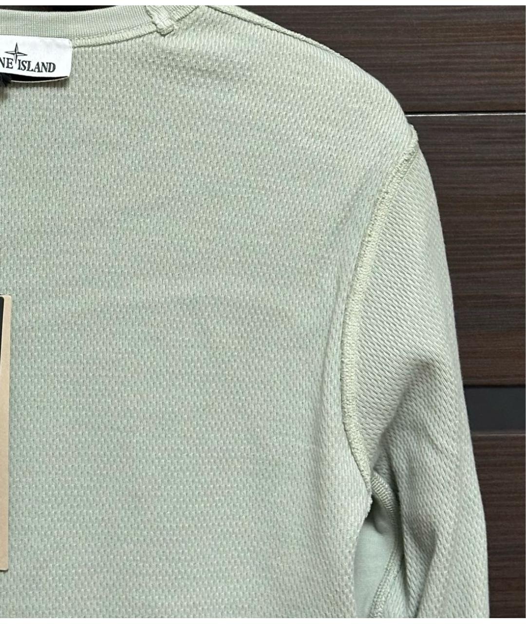 STONE ISLAND Зеленый хлопковый джемпер / свитер, фото 4